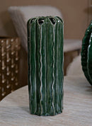 Vaso Cactus Tall Ø12x31,5 cm in Ceramica Verde      