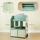 Scaffale Portagiochi per Bambini 62,5x30x91,5 cm con 2 Contenitori Rimovibili in Tessuto e Ripiani in Legno FSC Verde      