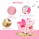Cavallo a Dondolo per Bambini in Legno e Peluche Elefante Rosa    