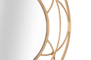 Specchio da Muro Valencia 60x3x60 cm in Specchio e Rattan e Ferro Marrone      