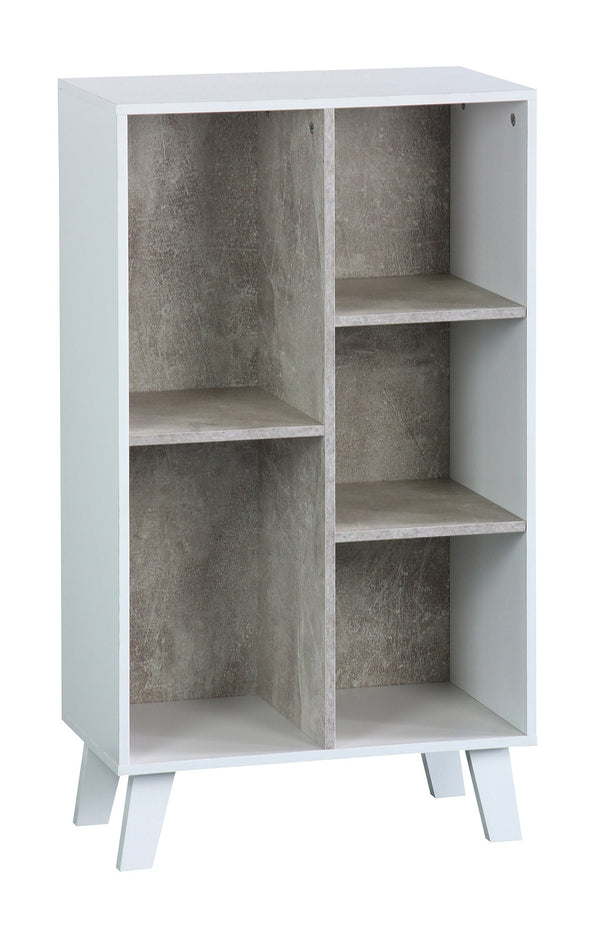 Libreria 5 Ripiani 50x30x90 cm in Pannello Truciolare Bianco/Cemento prezzo