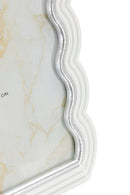 Cornice Curty 25,2x1,7x30,3 cm in Resina e Vetro Bianco e Argento      