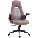 Sedia da Ufficio 67x70x114-124 cm in Tessuto in Microfibra Rosso e Grigio Chiaro