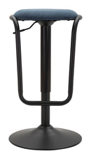 Sgabello Bar Destiny Navy Ø41x61 cm in Ferro e Compensato e Spugna e Poliestere Nero e Blu      