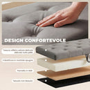 Cassapanca Contenitore 137x41x42 cm Capienza 140L con Seduta Ampia Imbottita Capacità 240kg in Velluto Grigio      