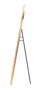 Specchio da Terra LED Hollywood Arco 70x6x170 cm in Alluminio e Specchio Oro      