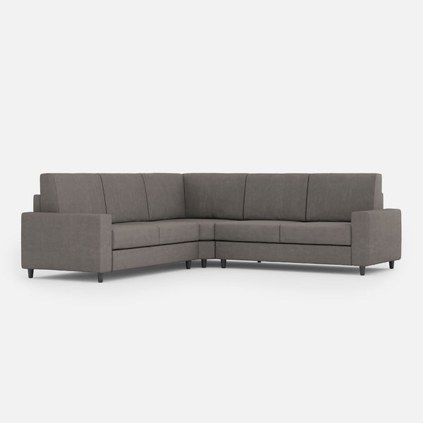 acquista Divano Angolare 5 Posti 246x246x85 cm Sakar in Tessuto Grigio