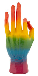 Decorazione Mano Rainbow Ok 16x10,5x36 cm in Resina Multicolor      