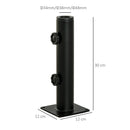 Base Supporto per Ombrellone da Terrazza 12x12x30 cm in Metallo Nero      