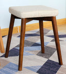 Sgabello in Tessuto e Legno Noce 33x33x46 cm Fumer Alison Grigio