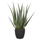 Aloe Artificiale con Vaso, 24 Foglie Altezza 70 cm Verde