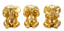 Set 3 Pezzi Decorazione Elefante Non Vedo Non Sento Non Parlo Ø15,5x20,5 cm in Resina Oro      