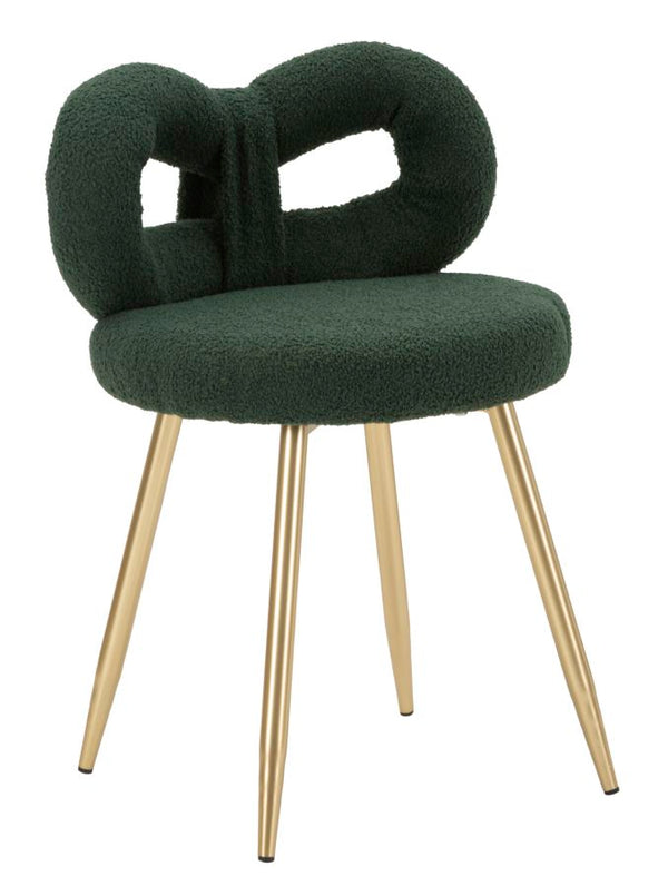 Sedia Mini Ilary Verde Ø40x67 cm in MDF e Spugna e Ferro e Poliestere Verde e Oro prezzo