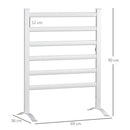 Scaldasalviette Elettrico da Bagno 140W a 6 Barre 90x36x69 cm in Alluminio Argento