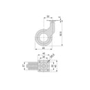 Kit 4 Ruote per Mobili Ø50 mm in Plastica e Acciaio Emuca Grigio