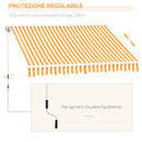 Tenda da Sole Avvolgibile a Parete 3x2.5m Arancione e Bianco 