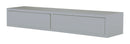 Mensola da Parete con 2 Cassetti 88,2x13,4x20 cm in Fibra di Legno Domino Grigio