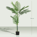 Pianta Artificiale Areca Alta 150 cm per Interni con Vaso in PE Verde  