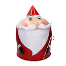 Scatola in Metallo babbo natale rosso tondo cm Ø43xh29