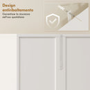 Mobile da Bagno 60x30x174 cm a 2 Ante con Cesto Portabiancheria a Ribalta e Ripiano Aperto in Legno Bianco      
