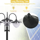 Lampione a Led da Esterno 3 Lampade 60x55x189 cm a Pannelli Solari  Nero