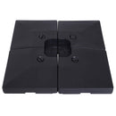 Base per Ombrellone da Giardino Riempibile a Croce 92-124 Kg Nero 51x51x12 cm 