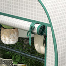 Serra da Giardino Verticale 80x50x160 cm con 4 Ripiani in Metallo e Copertura in PE Bianco      