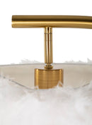 Lampada da Terra Semi Arc 60x33x170 cm in Ferro e Plastica Bianco e Oro      
