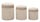 Puff con Contenitore Cortina Crema Set 3 Pz Ø40,5x49,5 cm - Ø35x42 cm - Ø31x38 cm in MDF e Spugna e Poliestere Crema