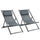Set 2 Sedie Sdraio Pieghevoli in Alluminio 96,35x58x91,5 cm  Rex Grigio