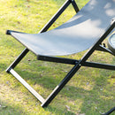 Set 2 Sedie Sdraio Pieghevoli in Alluminio 96,35x58x91,5 cm  Rex Grigio