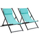 Set 2 Sedie Sdraio Pieghevoli in Alluminio 96,35x58x91,5 cm  Rex Azzurro