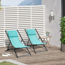 Set 2 Sedie Sdraio Pieghevoli in Alluminio 96,35x58x91,5 cm  Rex Azzurro