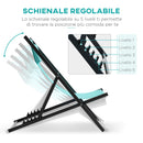 Set 2 Sedie Sdraio Pieghevoli in Alluminio 96,35x58x91,5 cm  Rex Azzurro