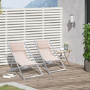Set 2 Sedie Sdraio Pieghevoli in Alluminio 96,35x58x91,5 cm  Rex Bianco