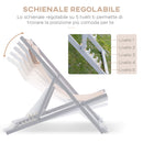 Set 2 Sedie Sdraio Pieghevoli in Alluminio 96,35x58x91,5 cm  Rex Bianco