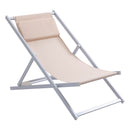 Set 2 Sedie Sdraio Pieghevoli in Alluminio 96,35x58x91,5 cm  Rex Bianco