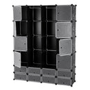 Mobile Modulare Quadrato 8+8+8 Scomparti Nero con Ricamo Rizzetti Mod24br