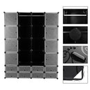 Mobile Modulare Quadrato 8+8+8 Scomparti Nero con Ricamo Rizzetti Mod24br