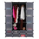 Mobile Modulare Quadrato 8+8+8 Scomparti Nero con Ricamo Rizzetti Mod24br