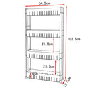 Carrello da Cucina in Polipropilene 54x12,5x103 cm 4 Ripiani Rizzetti Tiny