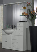 Mobile Bagno 80 cm Lavabo in Marmo e Specchio Rizzetti Star Bianco Lucido