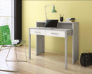 Scrivania Consolle Estensibile 99x36x88 cm Rizzetti Denise Bianco e Grigio Cemento