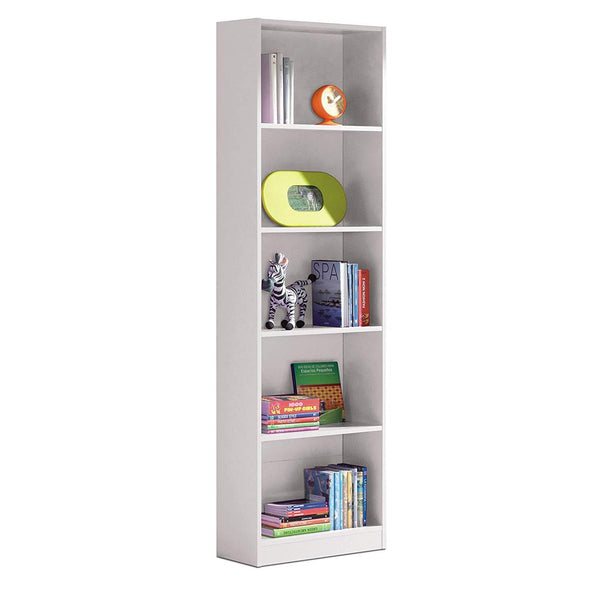 Libreria 5 Vani e 5 Ripiani 52x25x180 cm Rizzetti Catania Bianco acquista