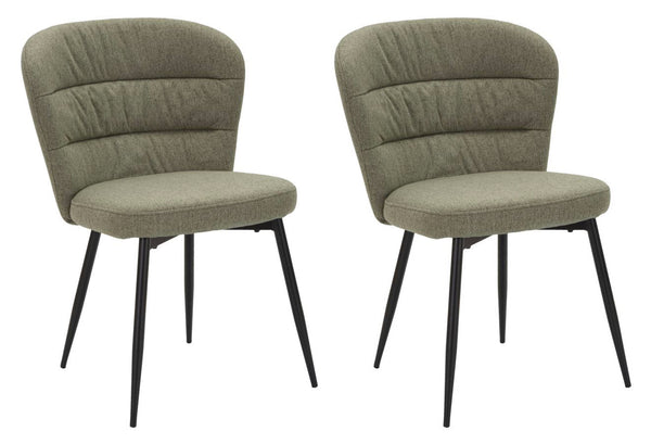 Set 2 Sedie Losanna 58x85x60,5 cm in Tessuto Verde/Nero acquista
