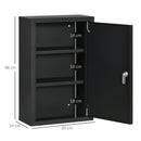 Armadietto per Medicinali 30x14x46 cm 3 Ripiani in Acciaio Nero