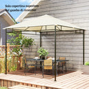 Tetto di Ricambio per Gazebo 3x3 m con Prese d'Aria e Fori di Drenaggio in Poliestere Crema      