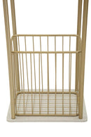 Porta Asciugamani da Terra Root 40x30x122 cm in Metallo e Marmo Artificiale Oro e Bianco      