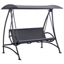 Dondolo 3 Posti da Giardino 189x133x176,5 cn in Metallo e Poliestere Grigio