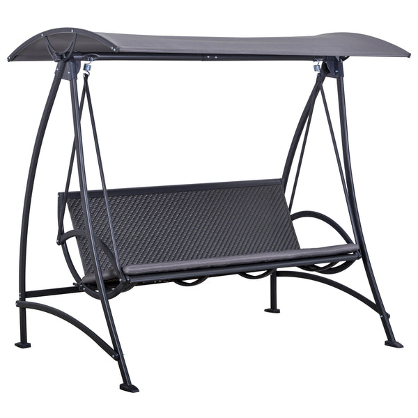 online Dondolo 3 Posti da Giardino 189x133x176,5 cn in Metallo e Poliestere Grigio